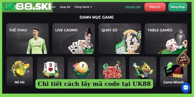 Chi tiết cách lấy mã code tại UK88